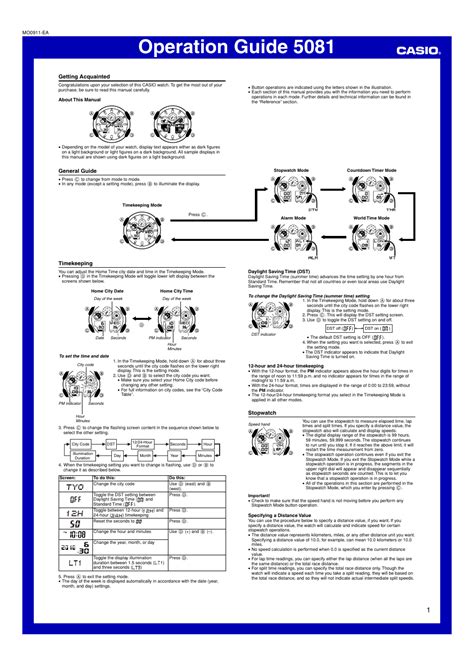 casio g shock watch instructions pdf manual